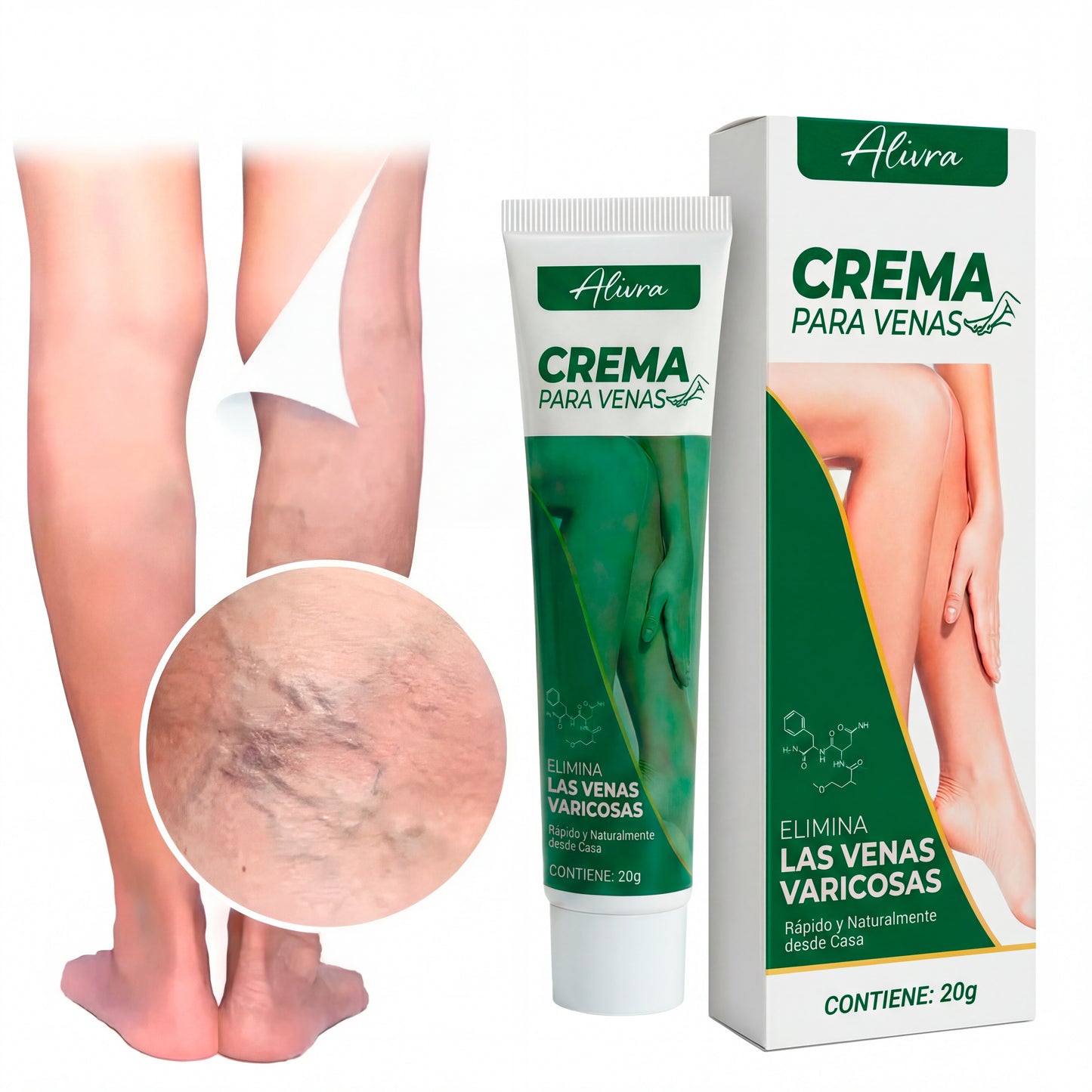 Alivra Adiós Varices, rápido y natural - Pomada Herbal
