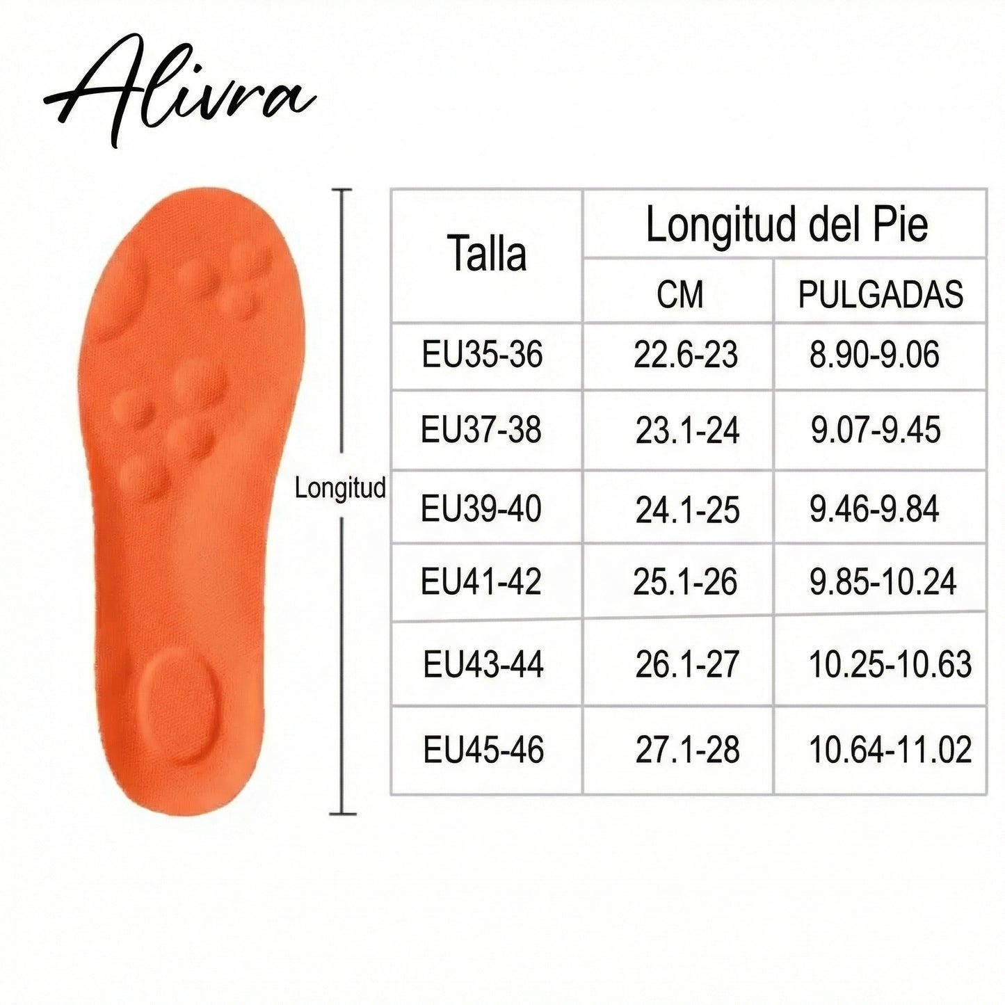 Alivra - Plantillas con Soporte Anti-Fatiga de Memoria Adaptable