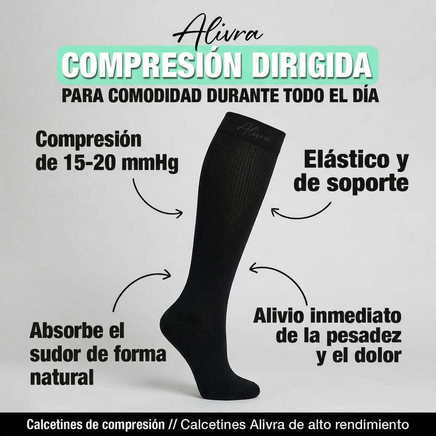 Alivra™ Calcetas de Compresión de 15-20mmHg